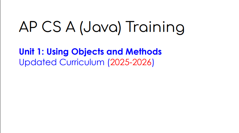 AP Computer Science Principles A – Slide Decks